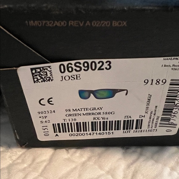 Costa Sunglasses-Jose Matte Gray w/ Green Mirror Polarized Glass Lenses - Picture 4 of 6